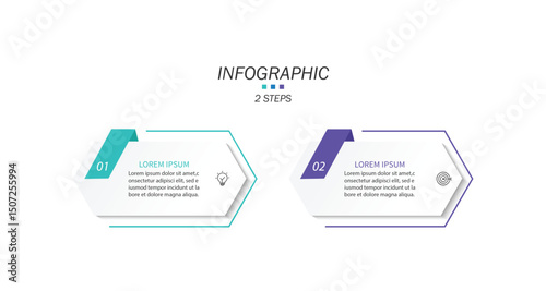 Business infographics. Infographics with 2 steps or options