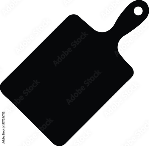 Cutting board kitchen silhouette vector, Cutting board kitchen icon silhouette illustration vector