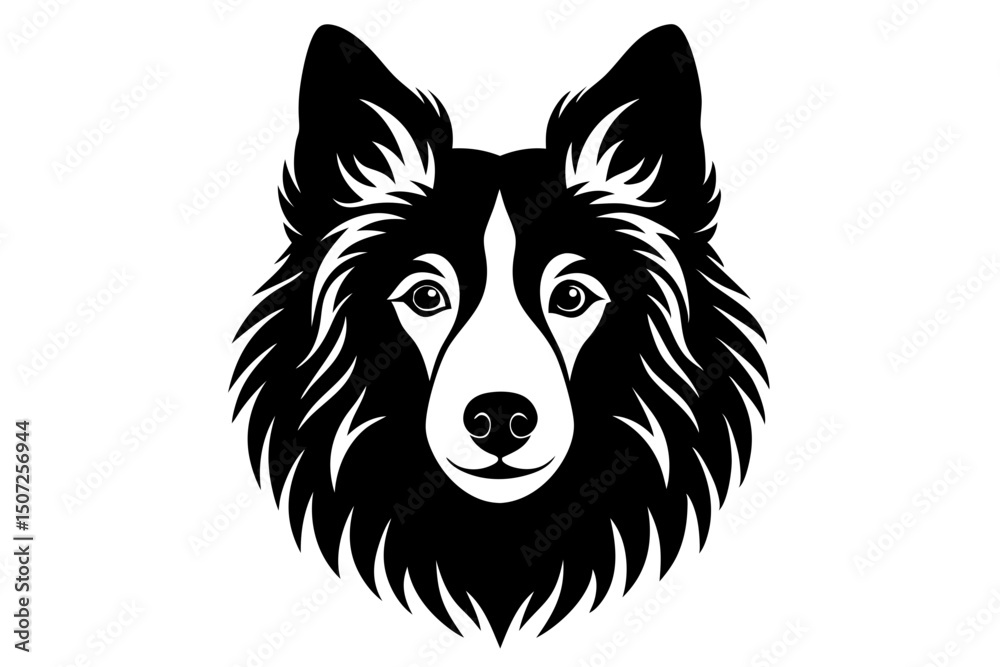 Fototapeta premium vector line art a dog lassie 