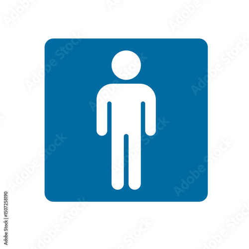 Male restroom illustration, bathroom clipart, isolated on white background