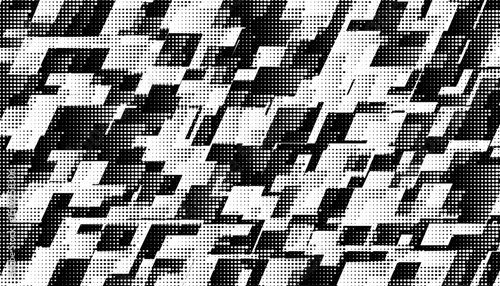 Black and white abstract geometric pattern with halftone effect for sporty background or jersey design. Fully editable design element. Vector Format Illustration 
