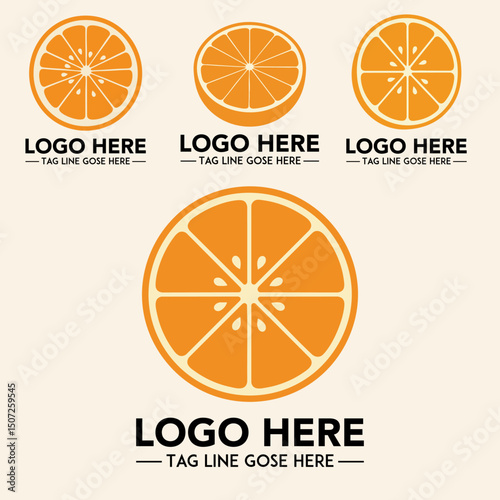 Fresh Orange Slices Logo Set