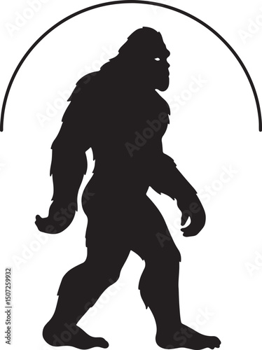 Mysterious Bigfoot Silhouette Cryptozoology Legend,  Unexplained Creature of the Woods