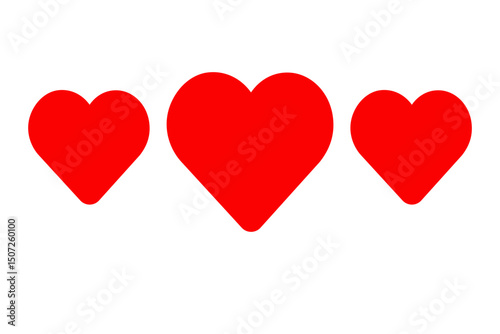 Three red hearts are aligned horizontally in the center of the image. Given the website context, these could represent likes or some sort of rating.

