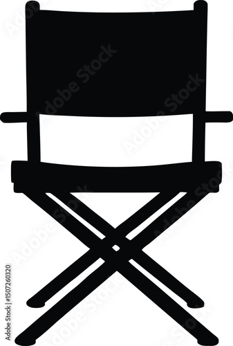 Director Chair Silhouette Vector, 
Simple Sun lounger Silhouette,Patio chair silhouette vector illustration