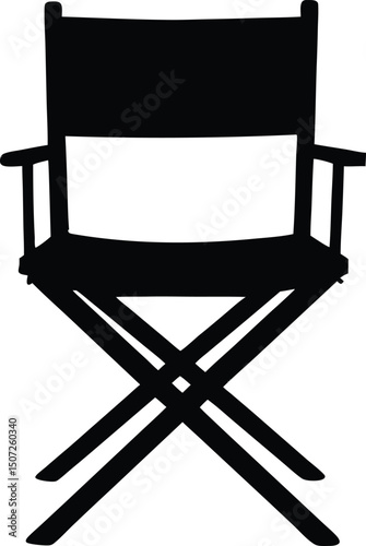 Director Chair Silhouette Vector, 
Simple Sun lounger Silhouette,Patio chair silhouette vector illustration