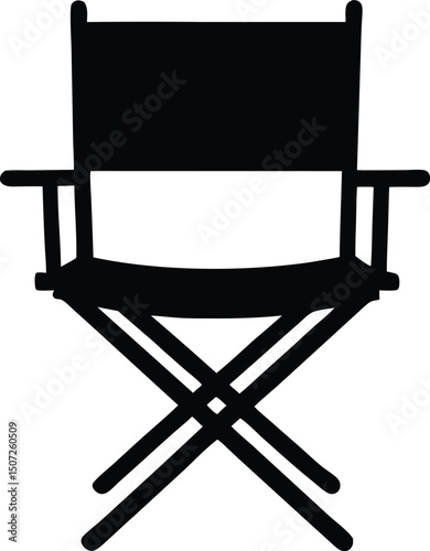 Director Chair Silhouette Vector, 
Simple Sun lounger Silhouette,Patio chair silhouette vector illustration