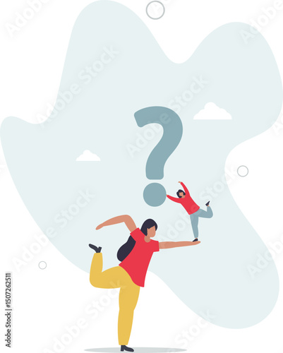 Ask yourself a question, process for self improvement, personal development, problem solving or review and evaluation concept. character life .