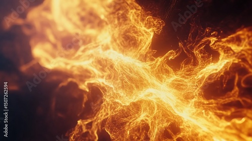 Abstract Fiery Nebula: A cosmic dance of incandescent energy