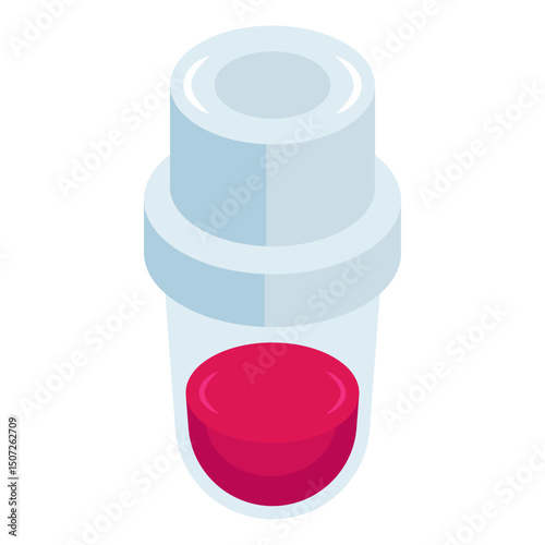      Editable isometric design vector of sample tube