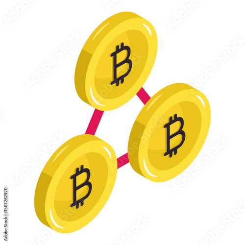 A unique design icon of bitcoin chain 