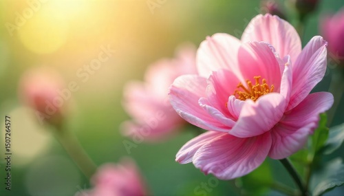 Close-up of delicate, fragrant flowers, petals gently swaying in a soft breeze, evoking a sense of calm and renewal Perfect for spa, wellness, and aromatherapy concepts , breathing, calm
