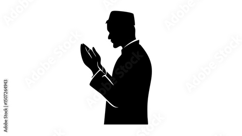 Faith in Focus Praying Muslim Silhouette
