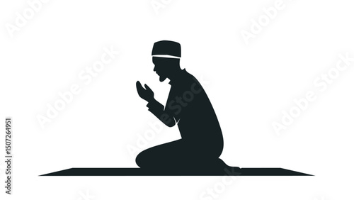Silent Prayer Silhouette of a Muslim