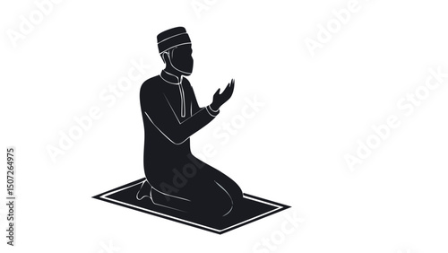 Serene Silhouette of a Muslim in Worship