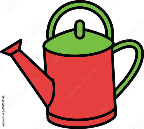 green watering can isolated