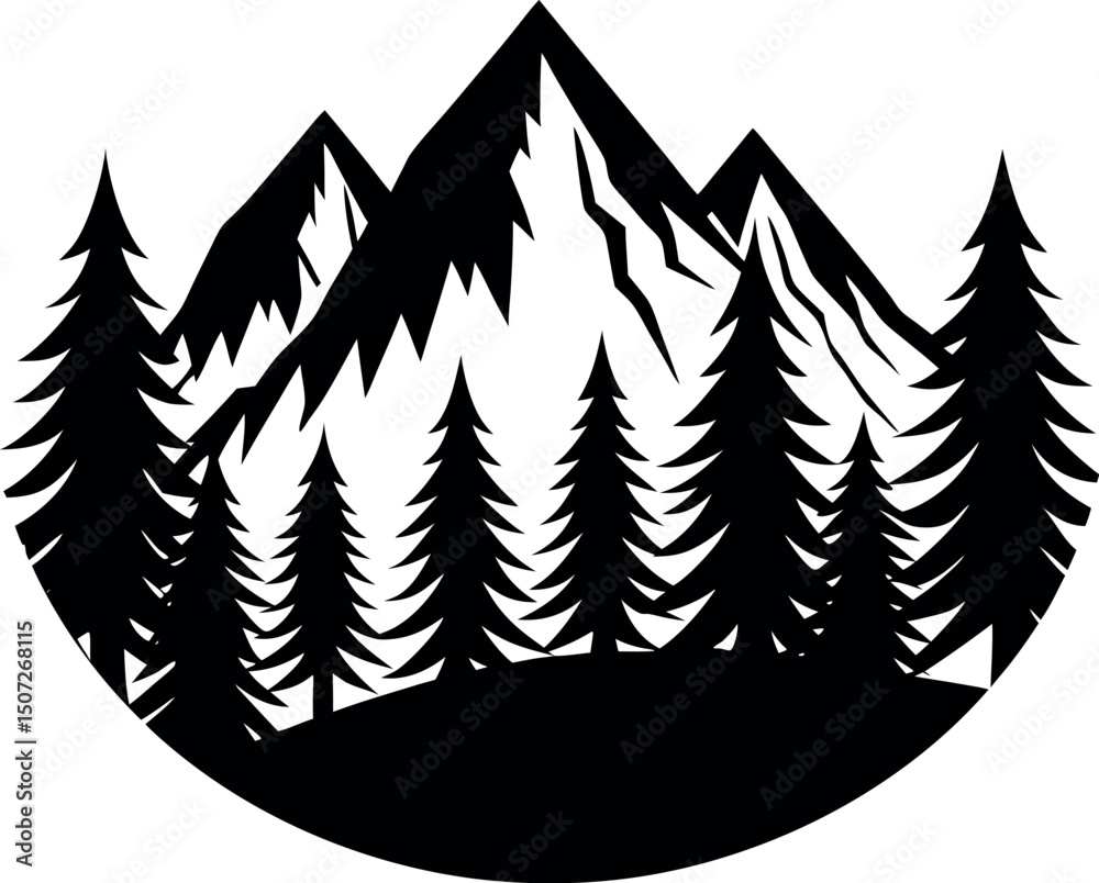 Obraz premium Scenic boat ride on a lake under a starry night sky silhouette vector