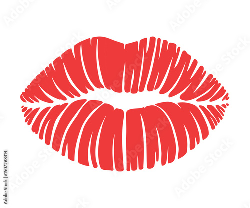 Red Lipstick Kiss Print Art