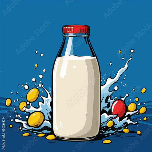milk bottle vector art for design needs