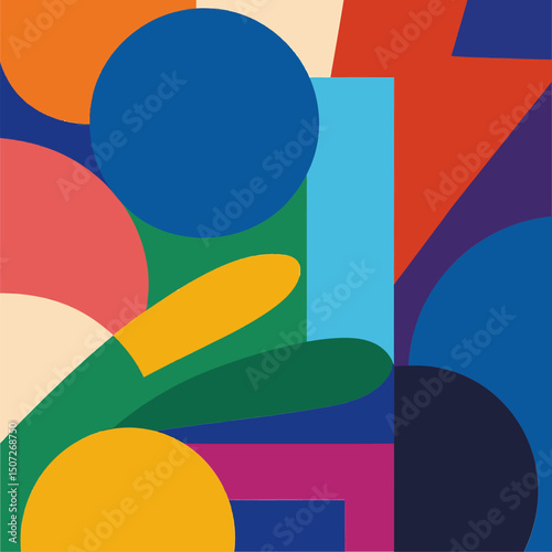 Geometric abstract pride month background with bold rainbow shapes for diversity inclusion and identity awareness