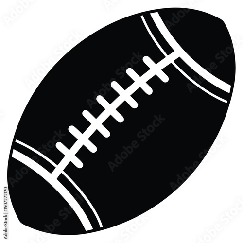 American Football Vector Graphic High-Resolution Black and White Illustration, Perfect for Designs, Prints, and Websites