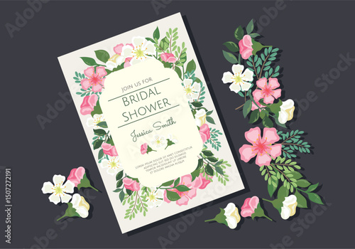 Elegant bridal shower invitation design template