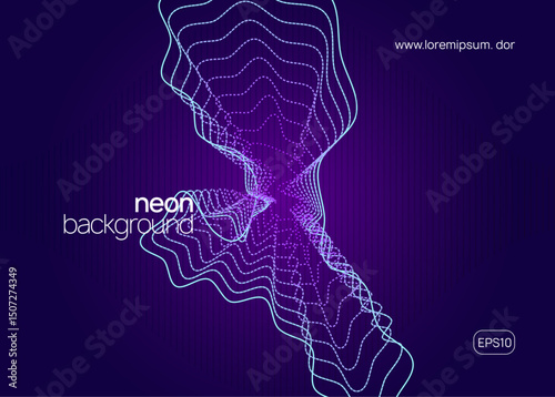 Music Background. Pink Techno Poster. Edm Flyer. Violet Sound Set. Trance Invite. Electronic Beat Invitation. Dance Electro Graphic. Blue Music Background