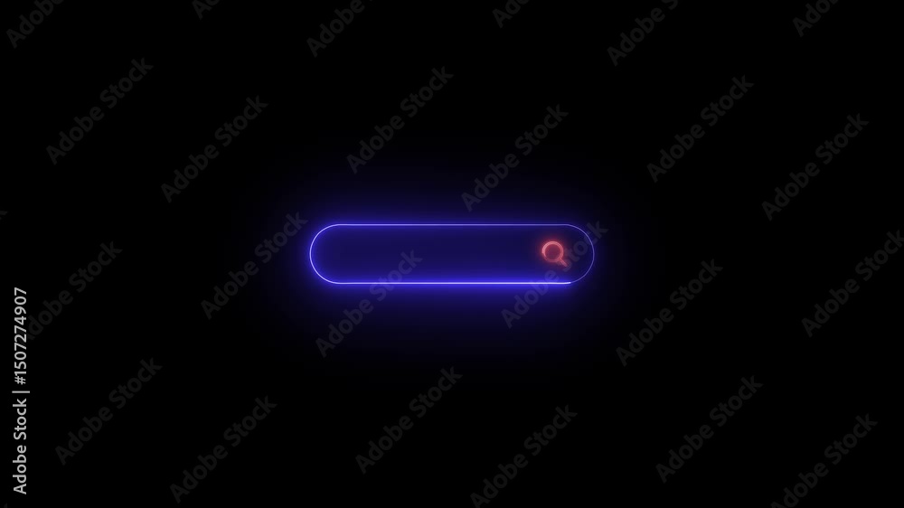 Search bar animation. text box for searching database or web browser.