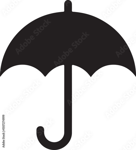 Umbrella in the Rain: A monochromatic artistic depiction of an umbrella shielding from a downpour, emphasizing protection and weather-related elements.