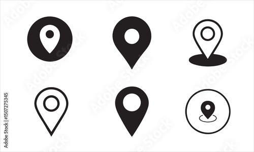 Location icon collection. Vector Illustration.