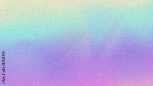 Noise Gradient Background. Abstract Grainy Bg In Pink, Purple And Blue Colors. Iridescent Hologram. Pearlescent Holographic Texture With Rainbow Foil. Aesthetic Silver Glow On Mesh Paper