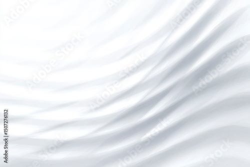 Soft flowing white and gray fabriclike waves creating a textured abstract background