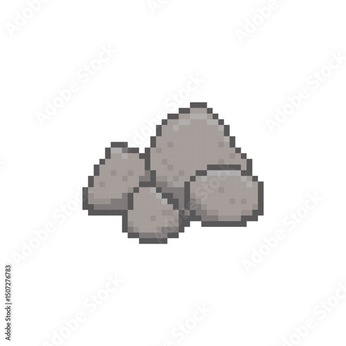 stone rock draw pixel art