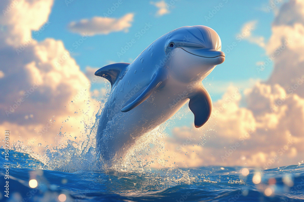 Fototapeta dolphin jumping in water