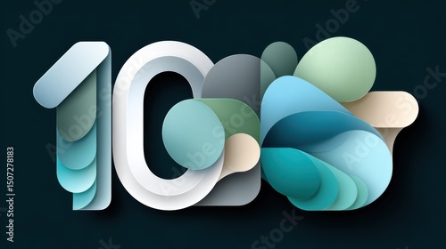 Anniversary logo 10th concept. Abstract modern typographic composition with the number 10