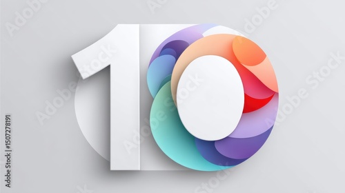 Anniversary logo 10th concept. Colorful circular design featuring the number 10