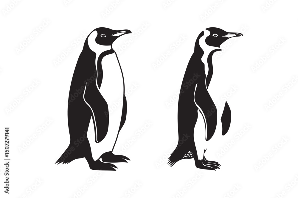 Naklejka premium Cute penguin bird illustration vector graphic