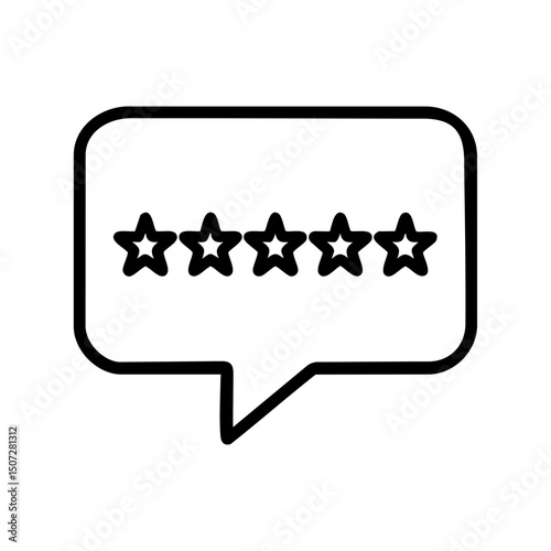 Five Star Rating Speech Bubble Icon