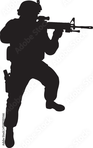 Army Soldier black silhouette design vector