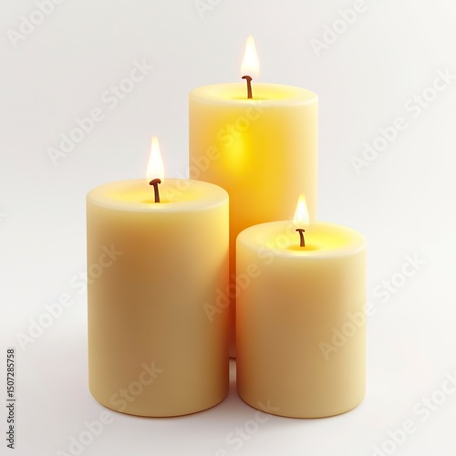 Photo of candle Isolated on white background