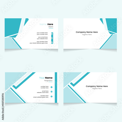 clean geometric business card design template for personal and business use. Vector illustration
