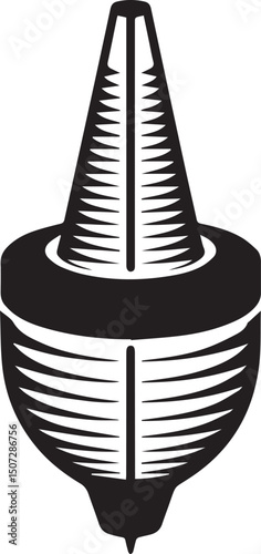 3D Print Nozzle Icon Silhouette Vector | Sharp Black Vector Art for Technical Illustration