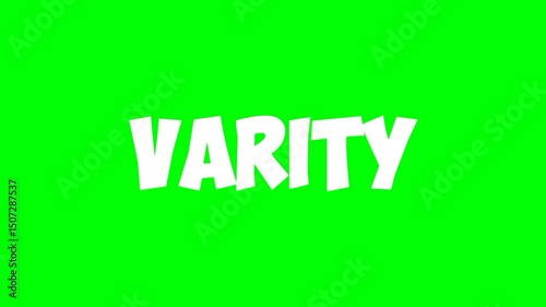 Varity word green screen animation video