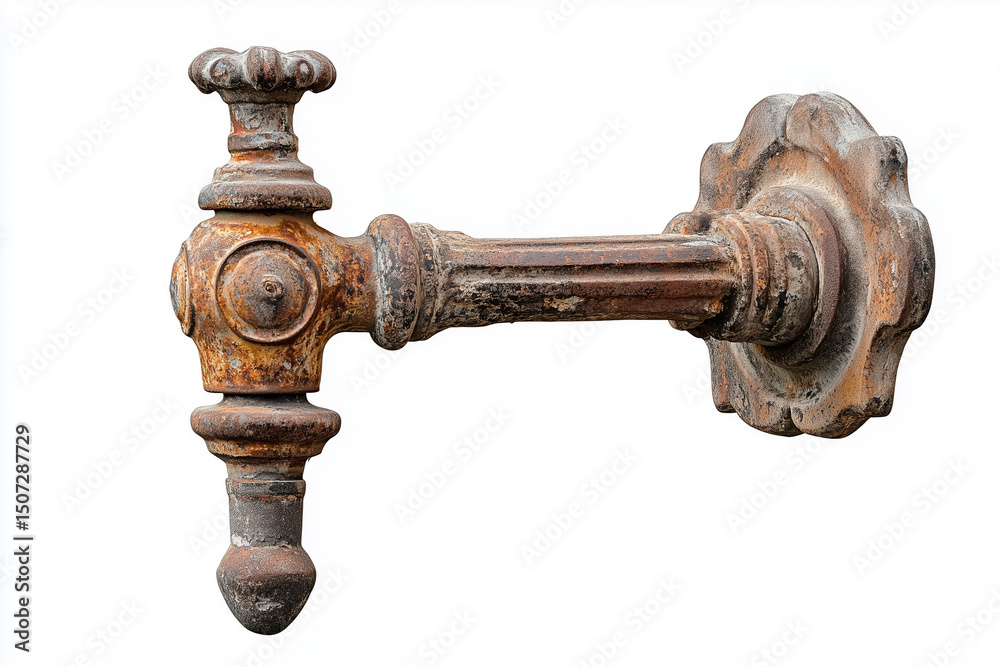 classic outdoor water faucet with slightly rusty texture classic outdoor water faucet with slightly rusty texture