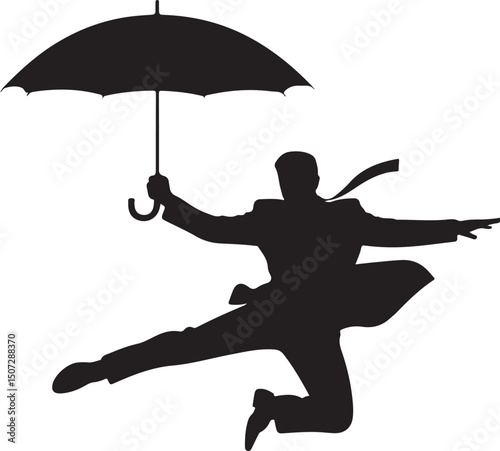 Umbrella in the Rain: A monochromatic artistic depiction of an umbrella shielding from a downpour, emphasizing protection and weather-related elements.