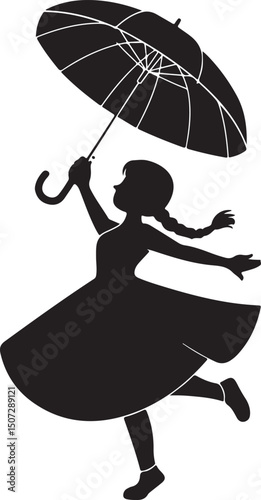 Umbrella in the Rain: A monochromatic artistic depiction of an umbrella shielding from a downpour, emphasizing protection and weather-related elements.