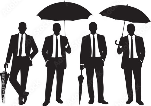 Umbrella in the Rain: A monochromatic artistic depiction of an umbrella shielding from a downpour, emphasizing protection and weather-related elements.