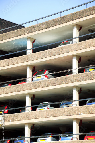 Multi storey car park for parking in the city of Birmingham England, travel stock photo image
