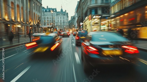 A driver speeding through traffic, illustrating an impetuous and reckless action photo