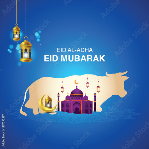 Eid al adha mubarak Greetings Background. abstract Vector Illustration for greeting card, poster and banner.